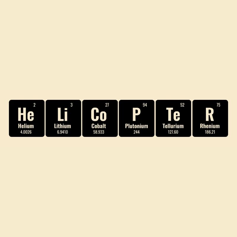 Periodisches System der Elemente Hubschrauberpilot Chop