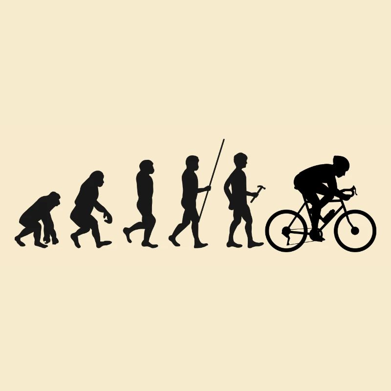 Human evolution from primative man to cyclist