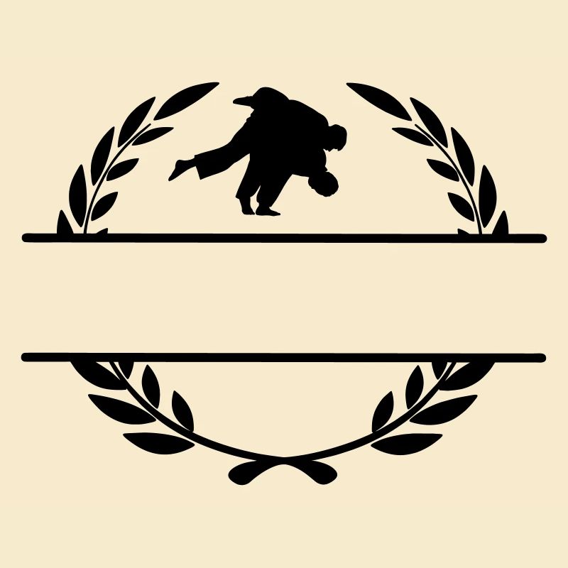 Judo throw in laurel wreath