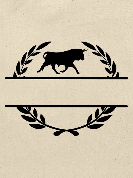 Stier im Lorbeerkranzmonogramm