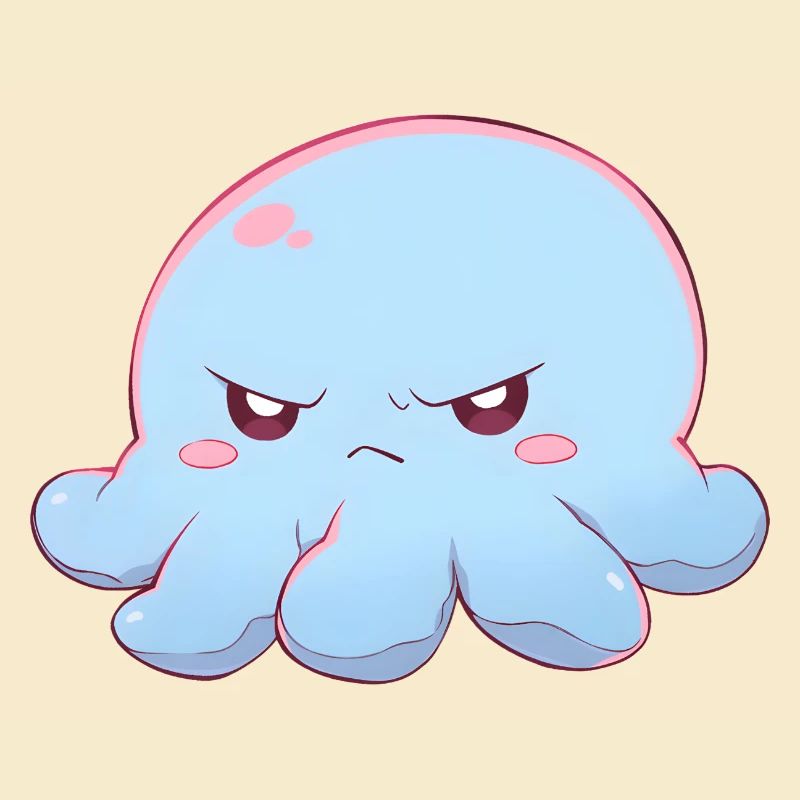 Blue grumpy octopus