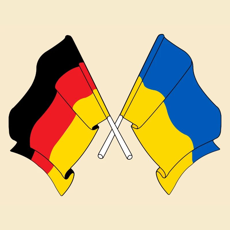 Drapeau de l’Allemagne et drapeau de l’Ukraine