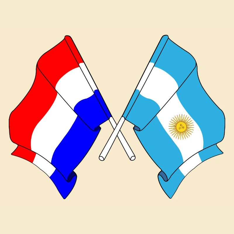 Drapeau des Pays-Bas et drapeau de l’Argentine