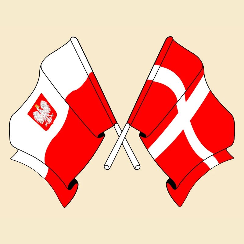 Drapeau de la Pologne et drapeau du Danemark