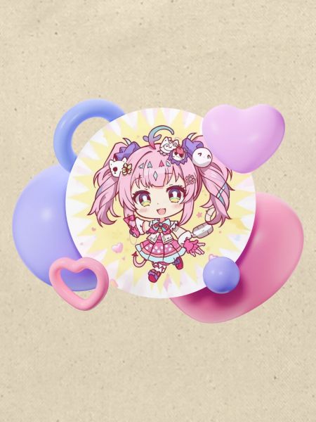 Pastell-Chibi mit Herzchen