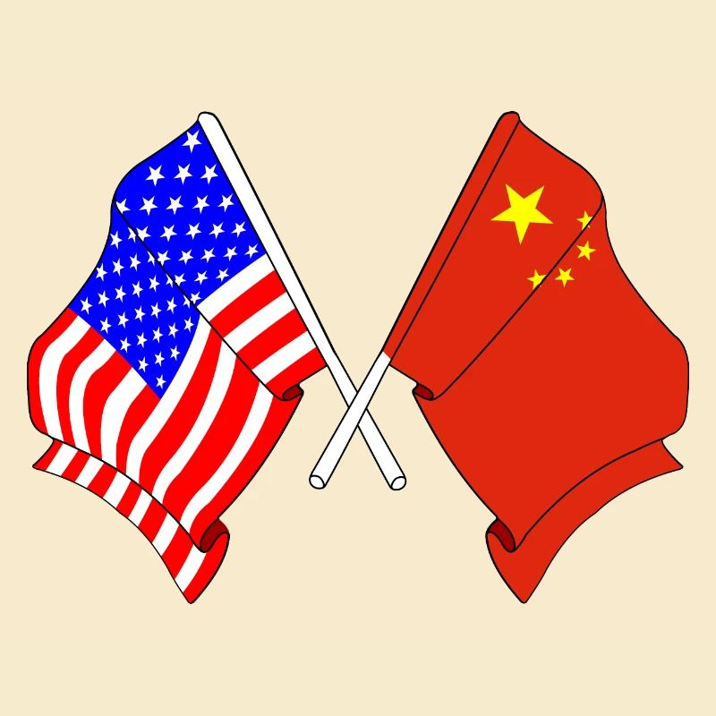 Drapeau des États-Unis et drapeau de la Chine
