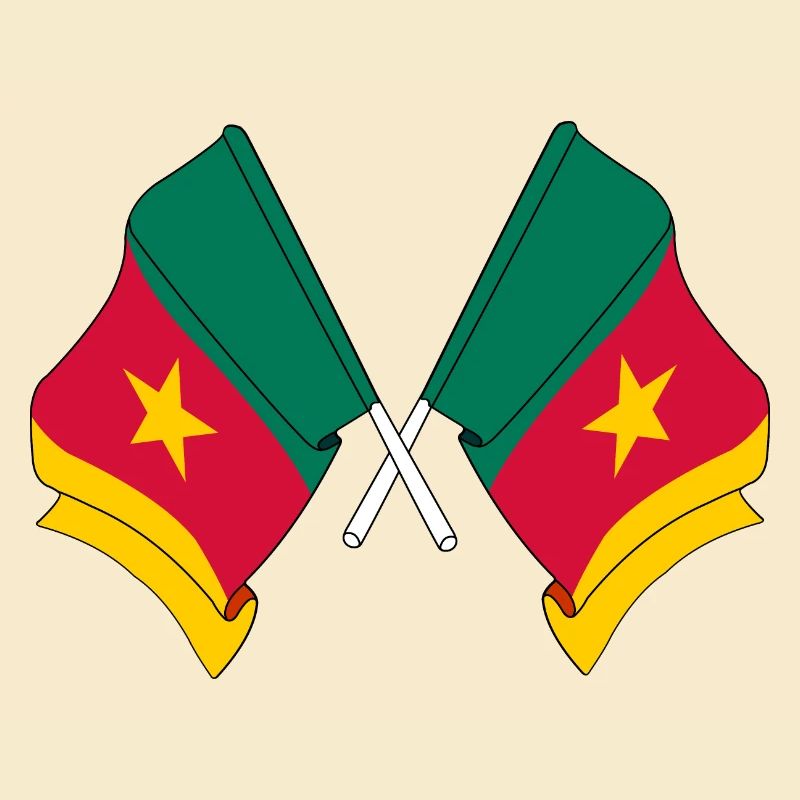 Two flags Cameroon