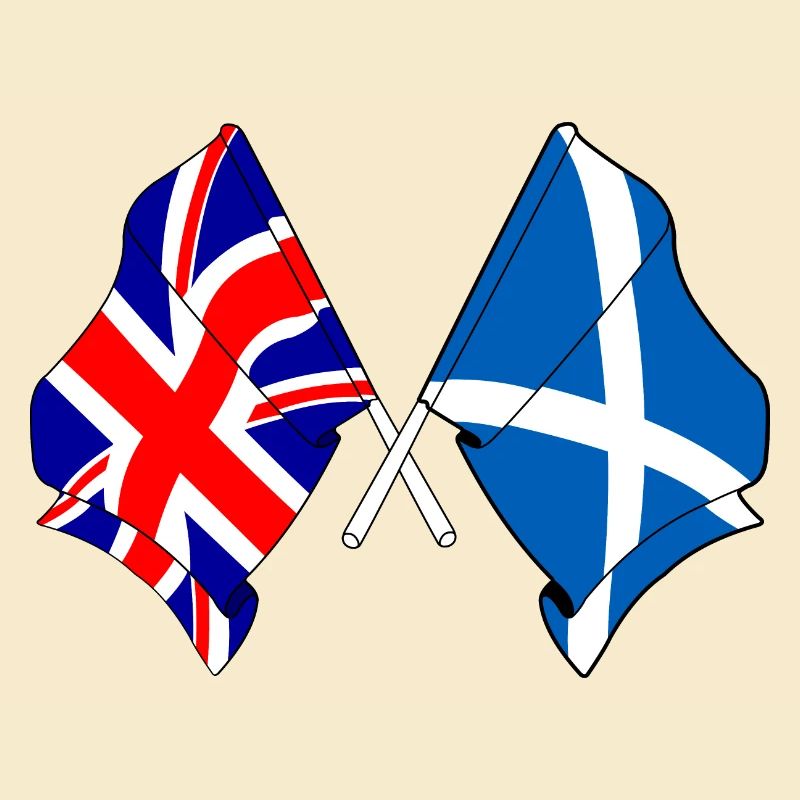 Drapeau de l’Angleterre et drapeau de l’Écosse
