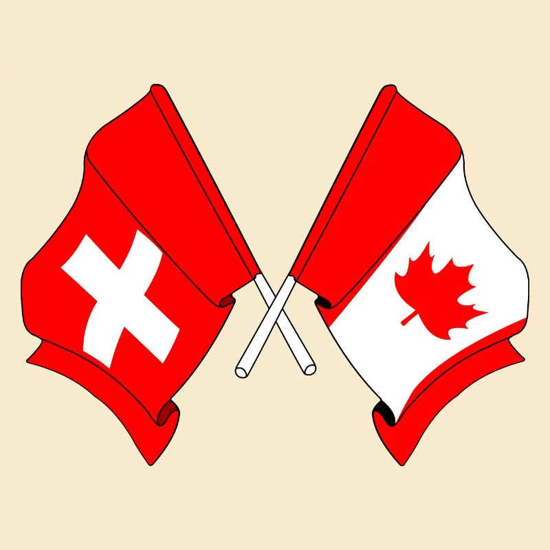 Drapeau de la Suisse et drapeau du Canada