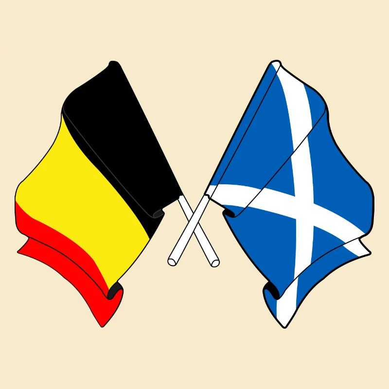Drapeau de la Belgique, drapeau de l’Écosse