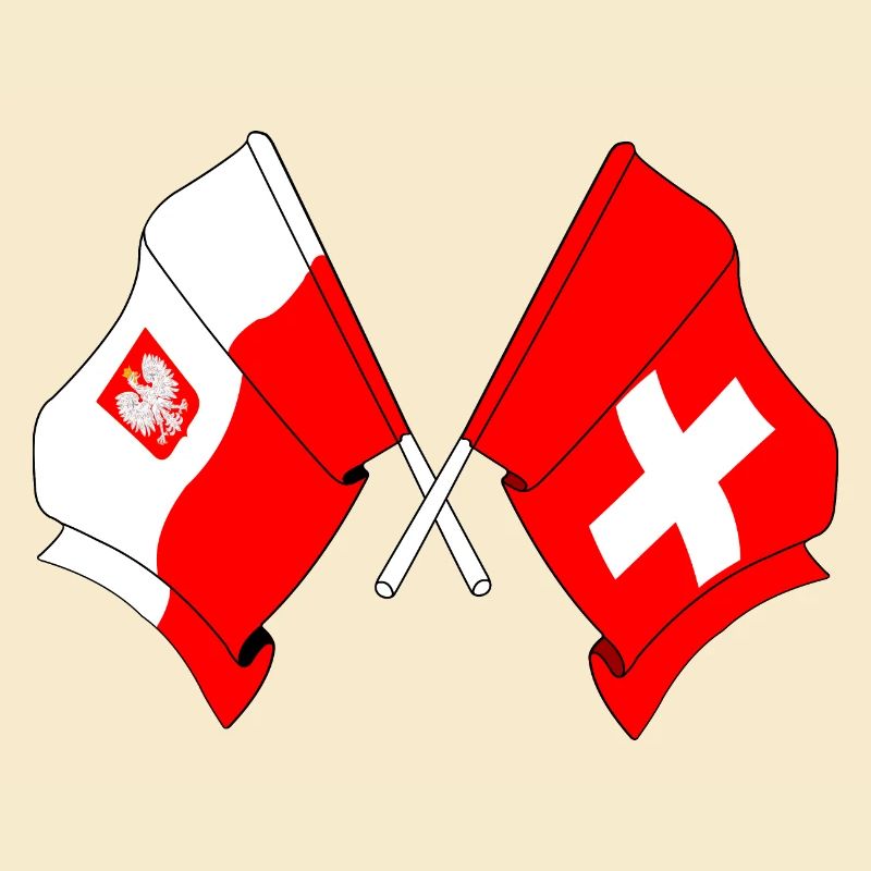 Drapeau de la Pologne, drapeau de la Suisse