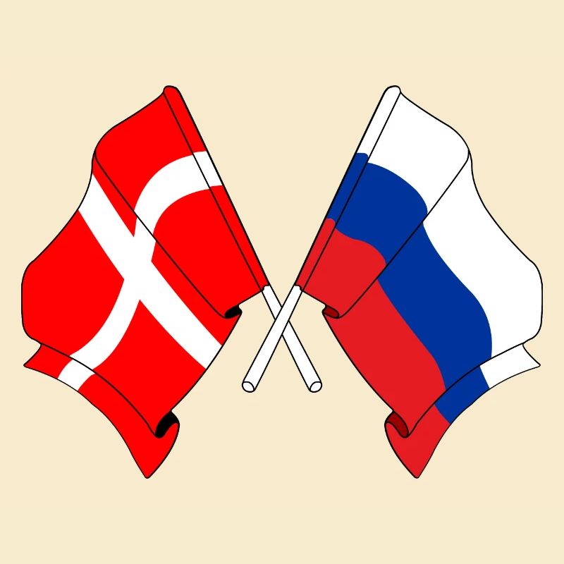 Drapeau Danemark, drapeau Russie