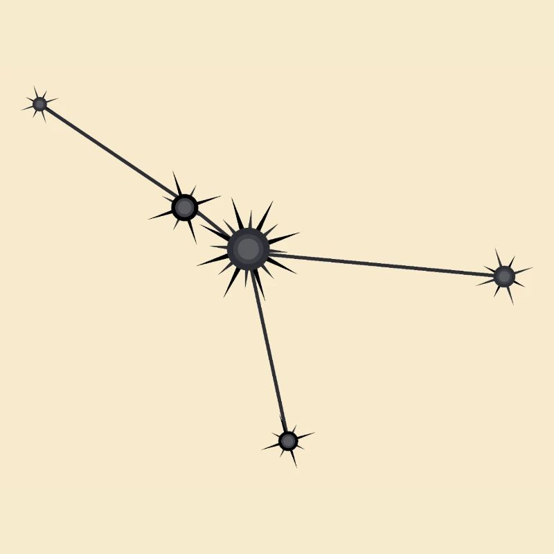 Krebs Stern Konstellation Sternzeichen Schwarz & Grau