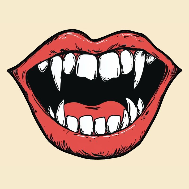 vampire mouth, sharp teeth, bite