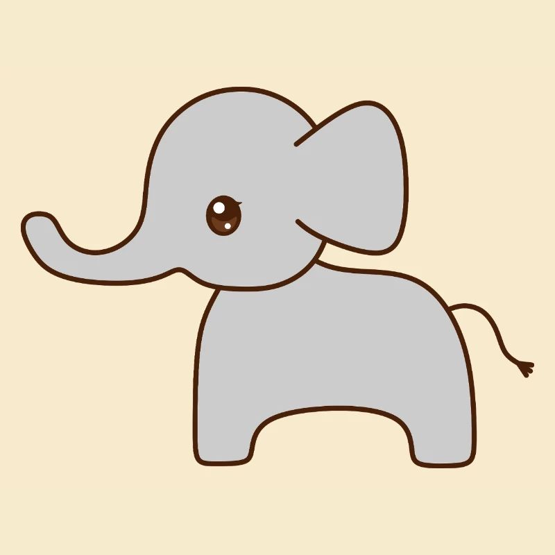 Gentle Grey Elephant Sketch