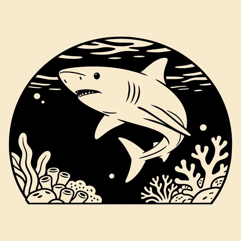 Requin avec corail