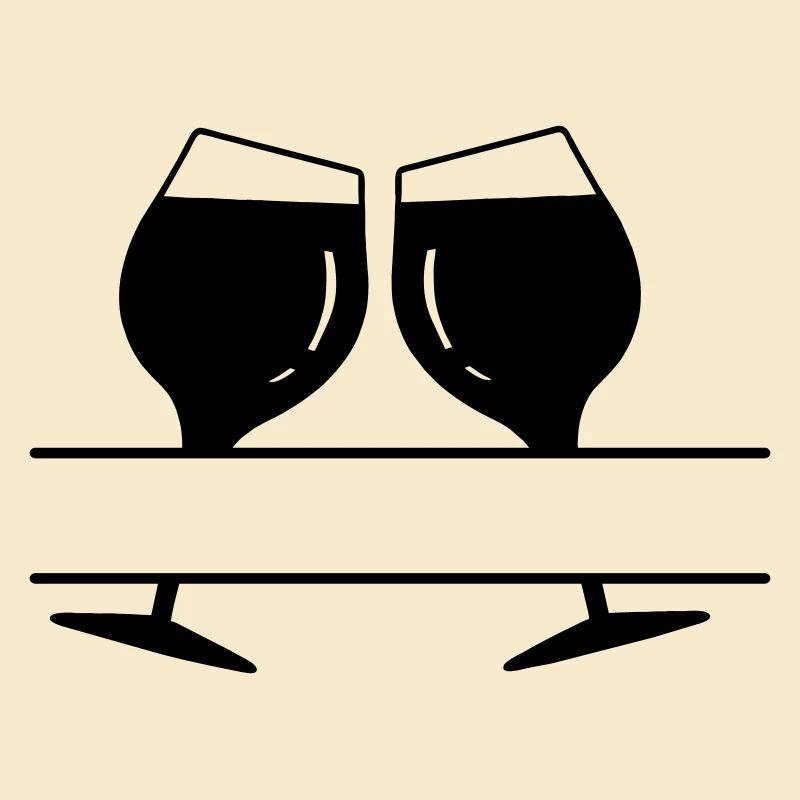 Applaudit les verres à vin comme bannière de nom de texte