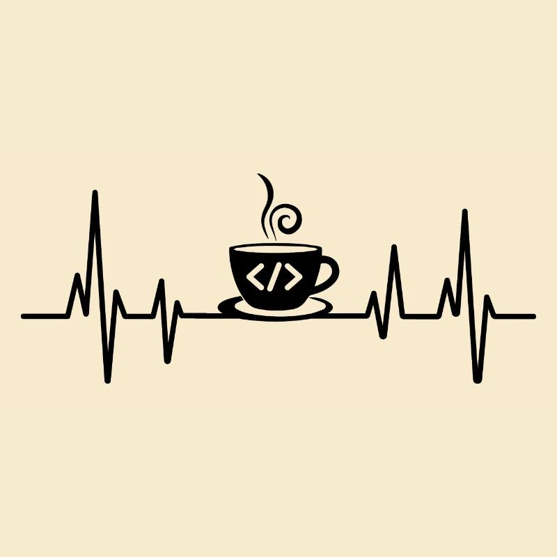 Kaffee-Codierung Heartbeat Coder Entwickler Nerd Coffe