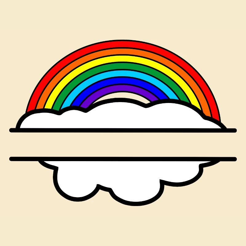Rainbow cloud name banner
