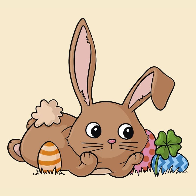 Dreaming cartoon easter bunny