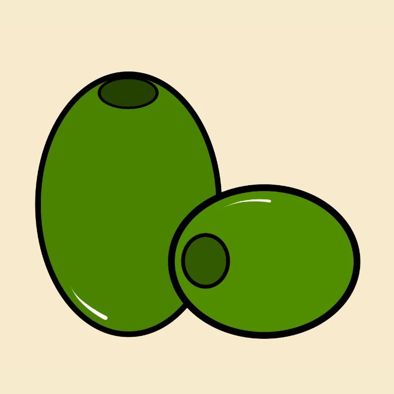 Conception d'Olives | deux olives vertes