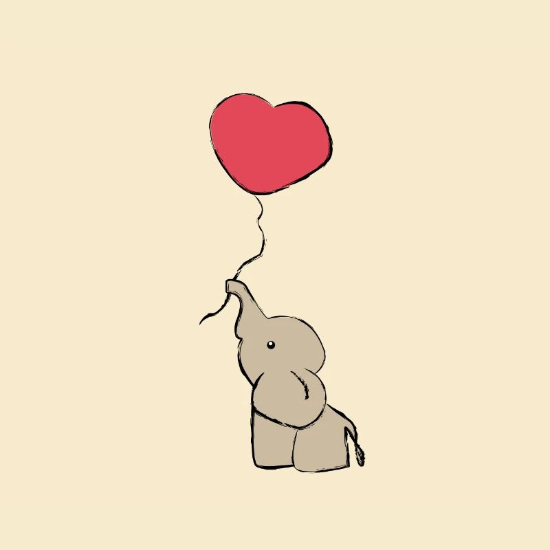 Süßer Elefant mit Ballon - Geschenkidee - Geschenk