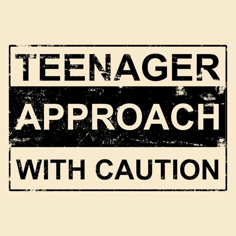 Approche adolescente avec prudence blanc Danger! Adolescent