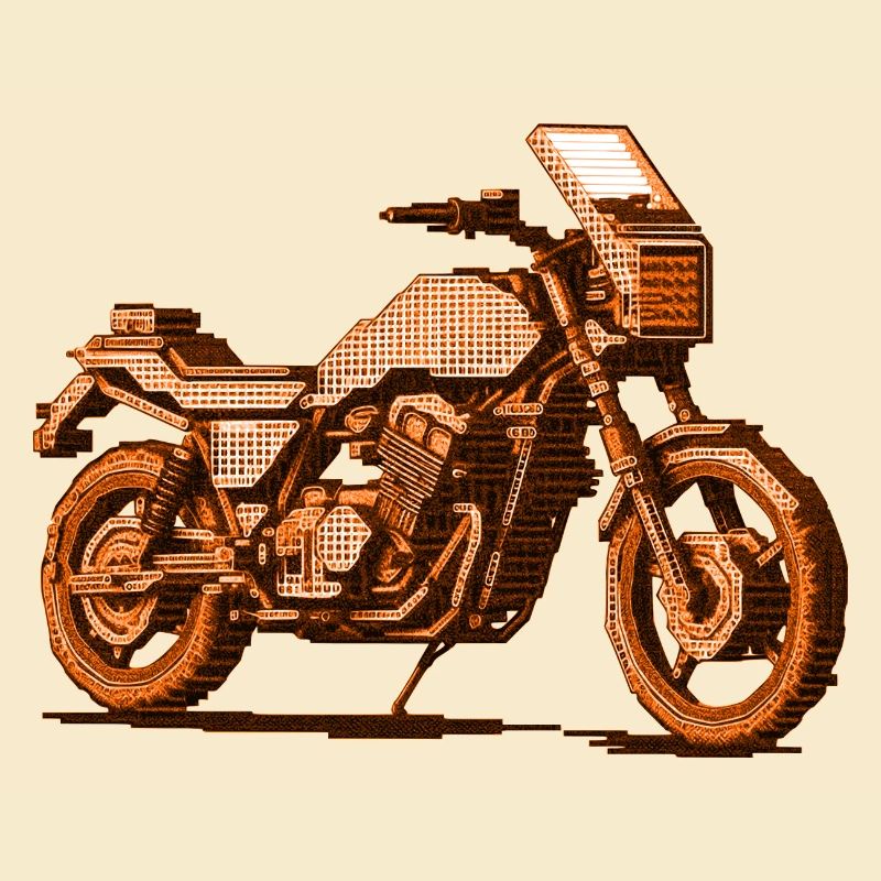 Moto dans un magnifique graphisme vectoriel rétro 8 bits