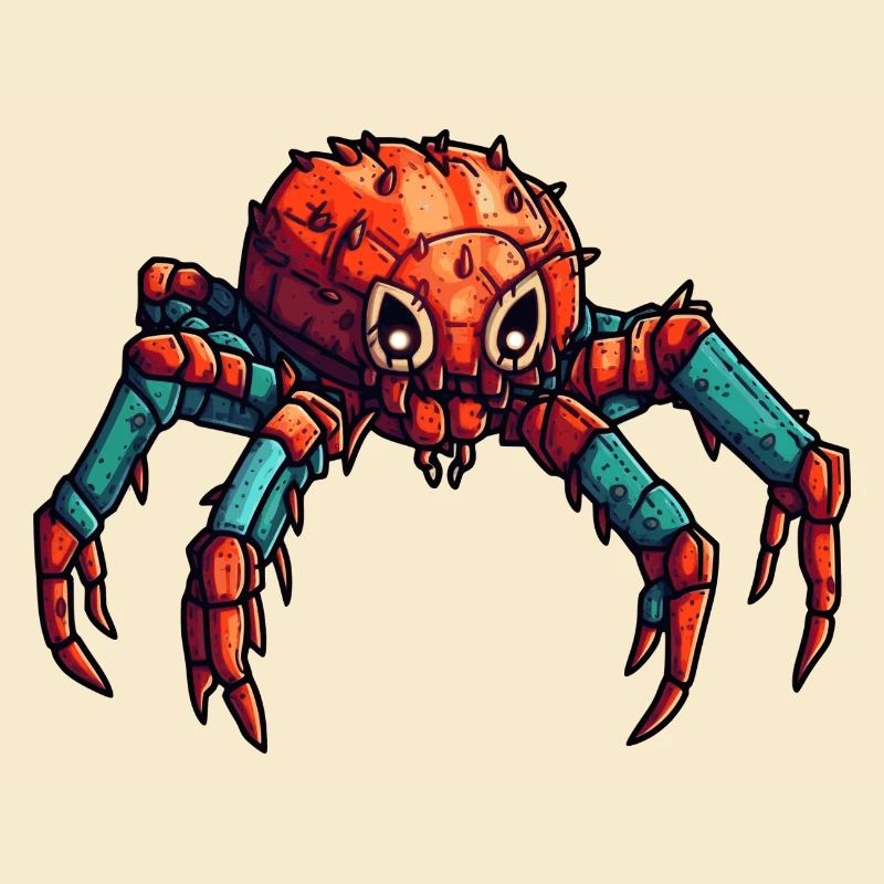 Spinne oder Krebs als bunter Roboter und Insekt