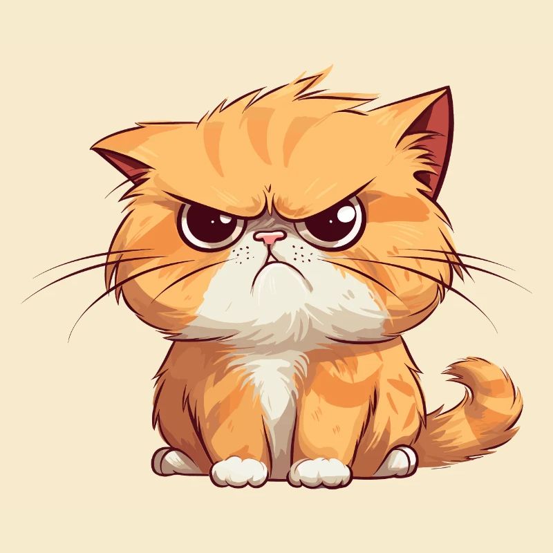 Grumpy but cute orange cat