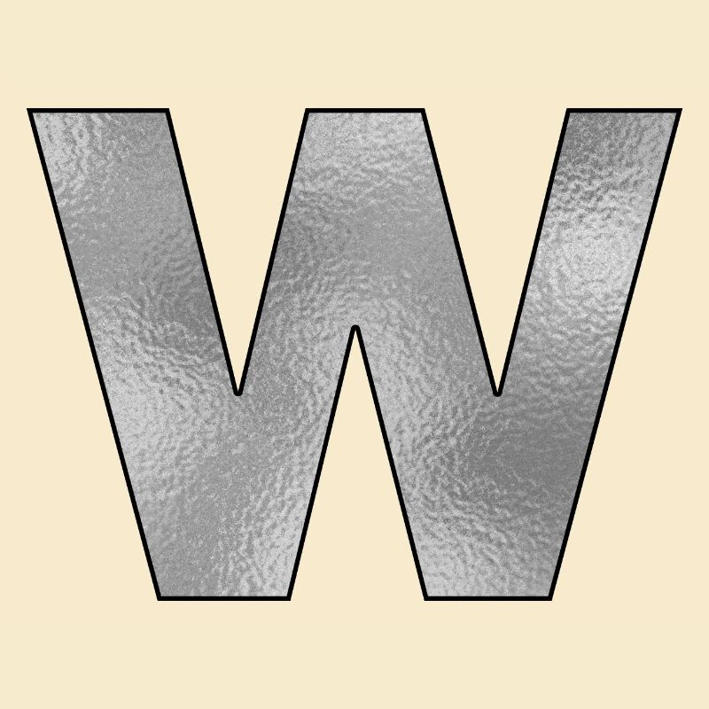 Buchstabe W Silber
