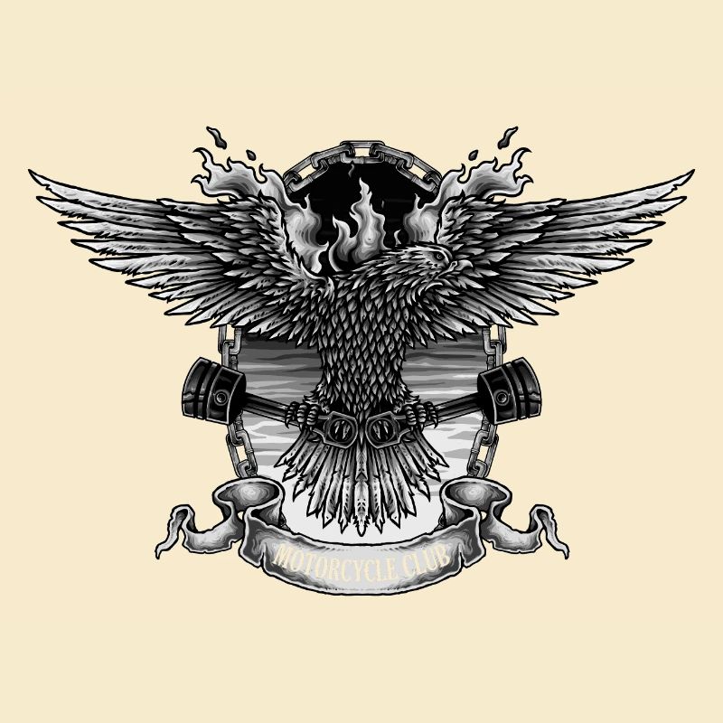 Retro Vector Motorcycle Eagle Sign Sign Helmet Motorcycle