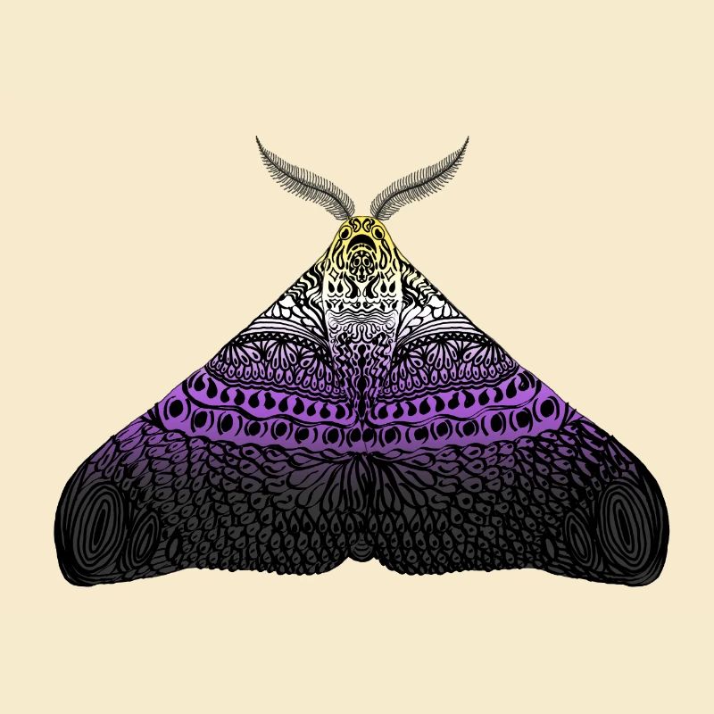Non binary pride moth