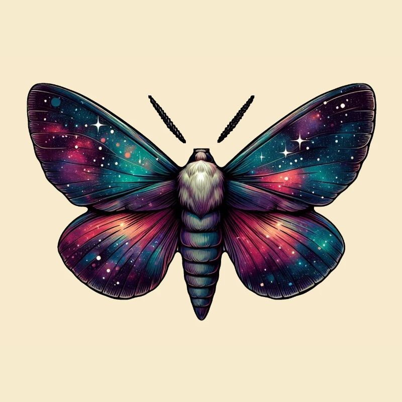 Papillon de nuit céleste majestueux - Mystique de l’espace