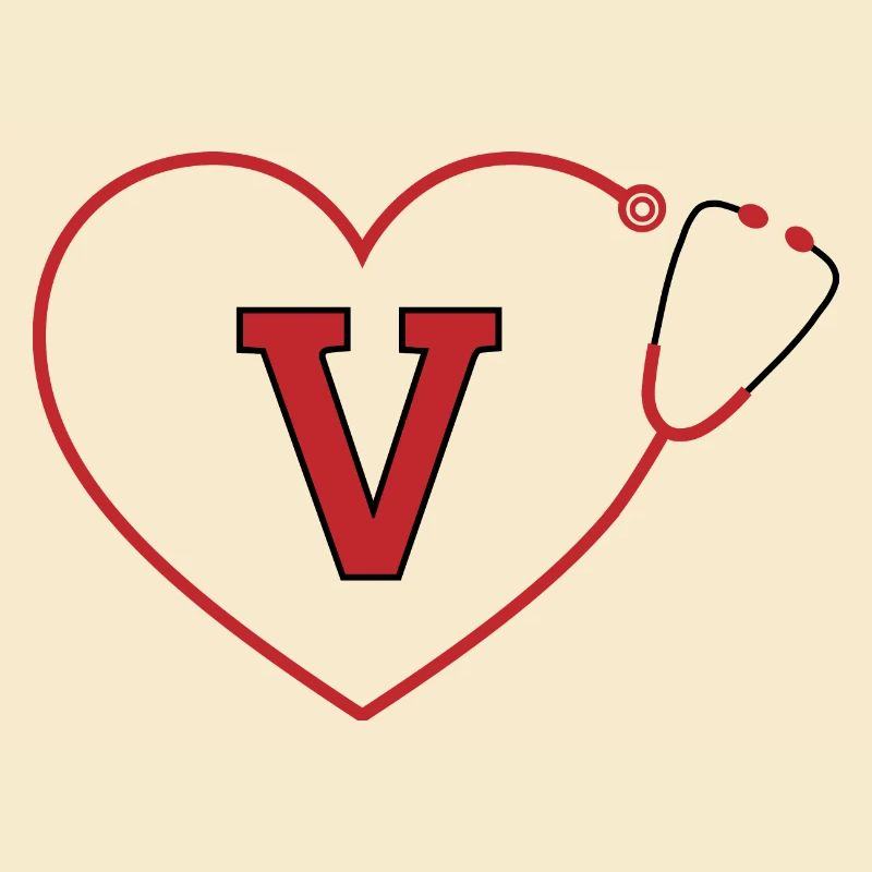 Letter v stethoscope