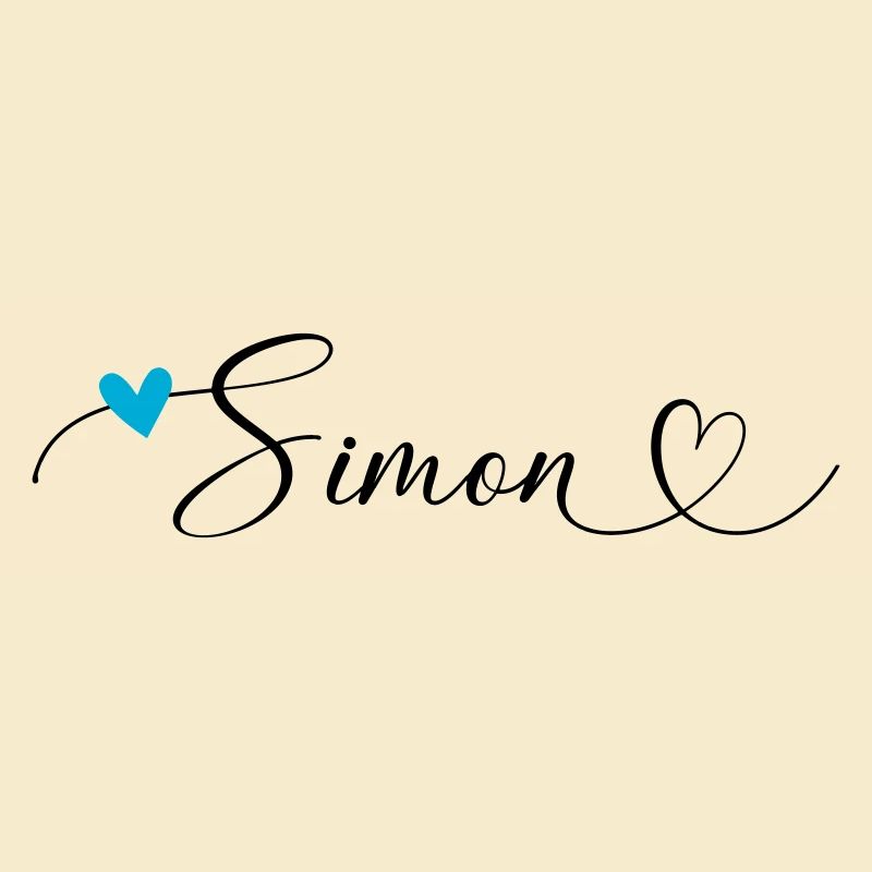 Simon Last name First name Calligraphy heart
