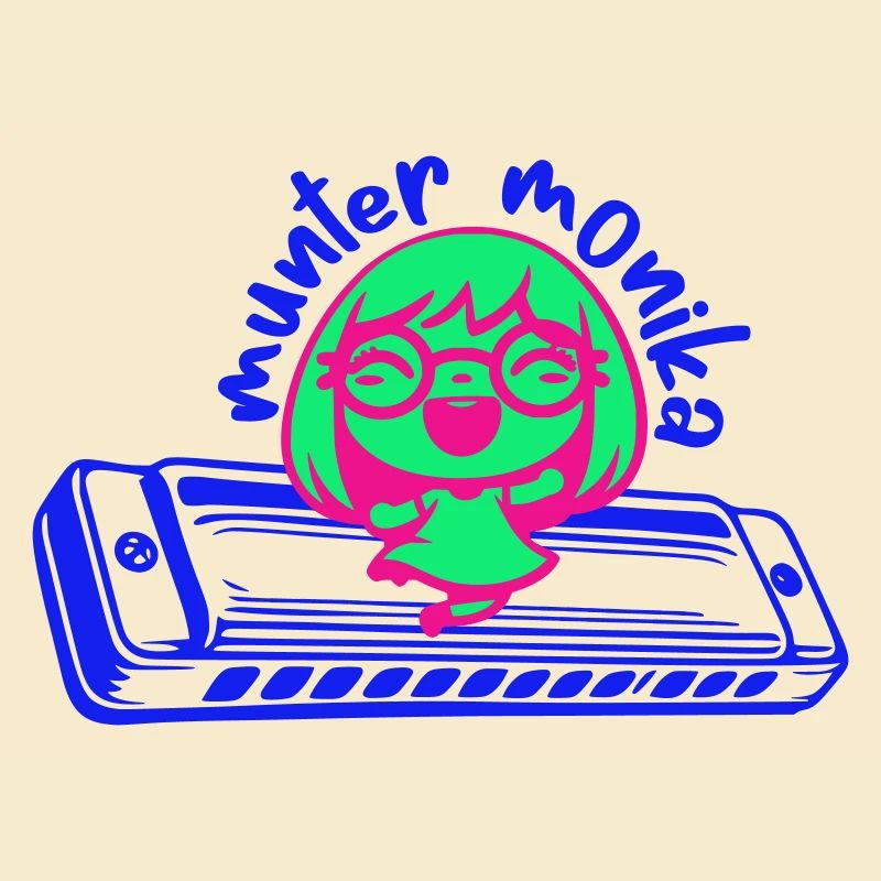 lively monika dancing on the harmonica