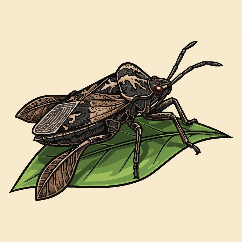 Punaise Eau Geante Giant Water Bug Leaf