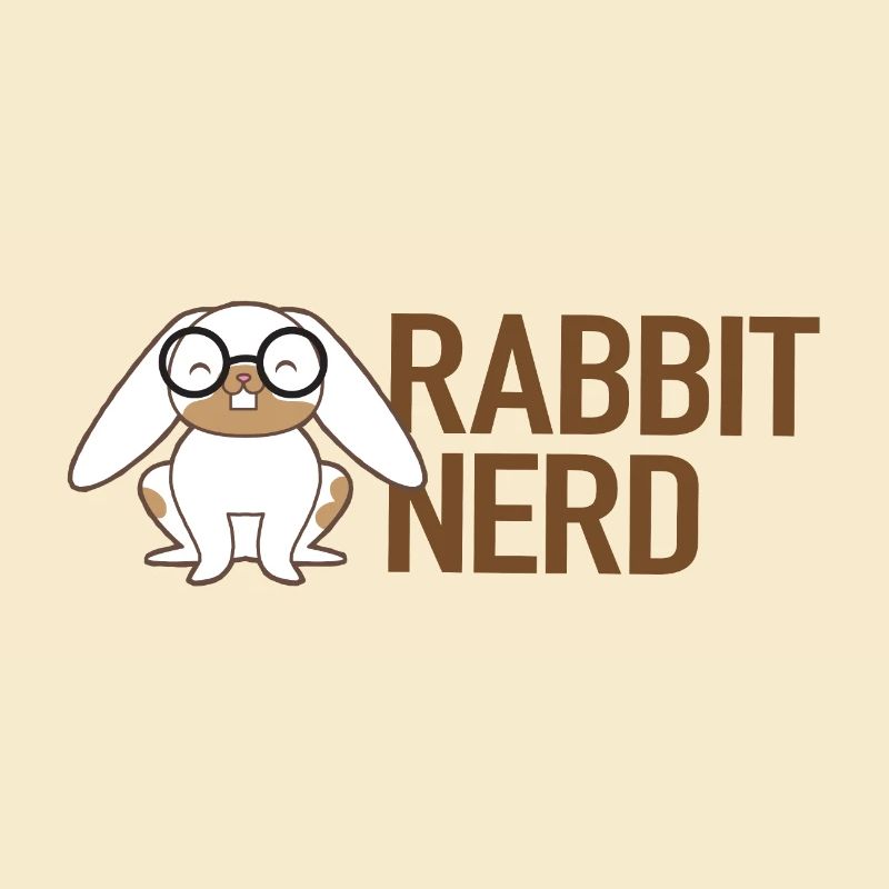 Nerd de lapin avec lapin blanc et brun