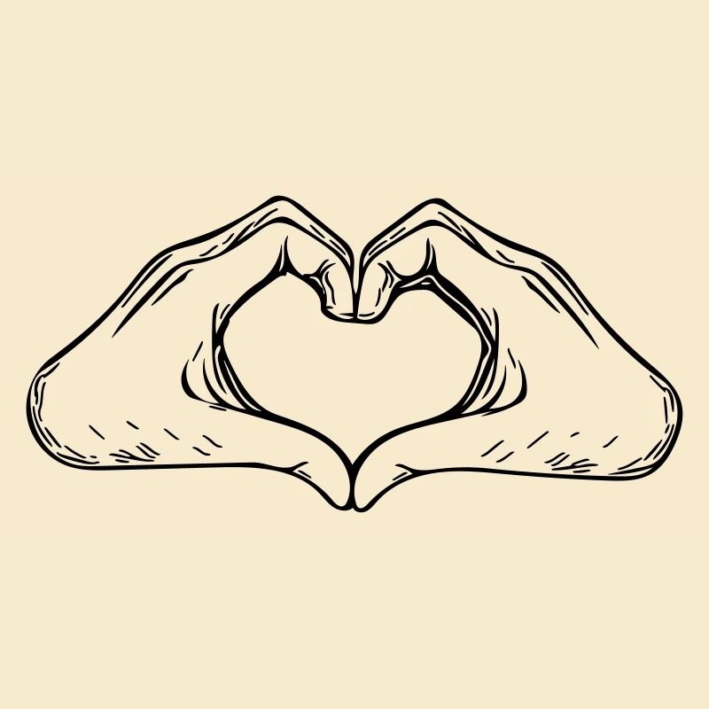 Hand and Heart Vector