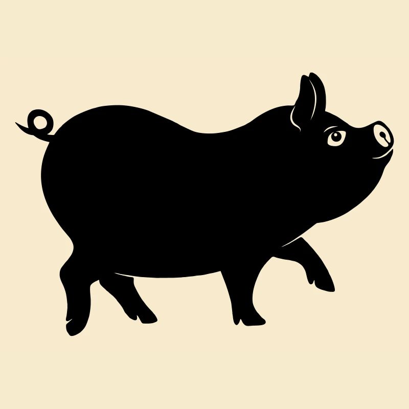 Figure d’ombre de cochon avec queue bouclée