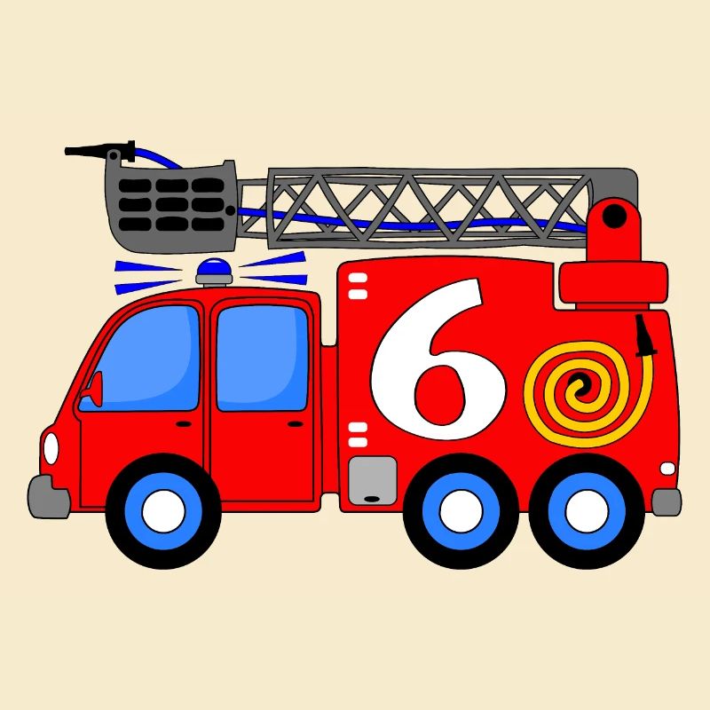 Fire engine 6 birthday children