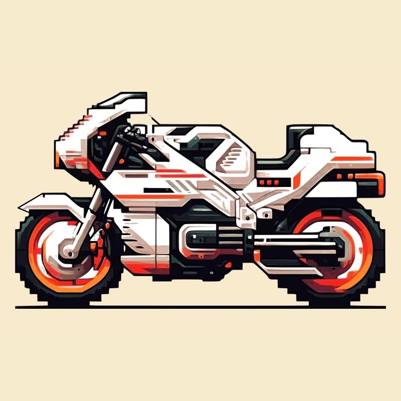 Motorcycle racing machine as 8 bit vector