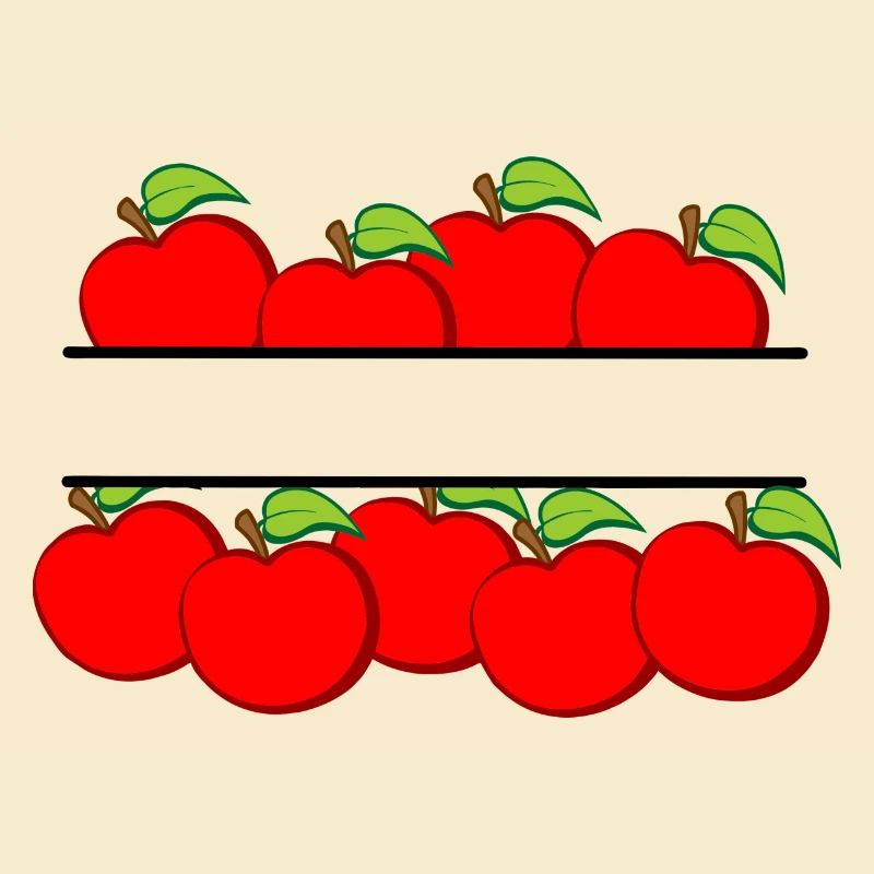 Apples banner with red apple