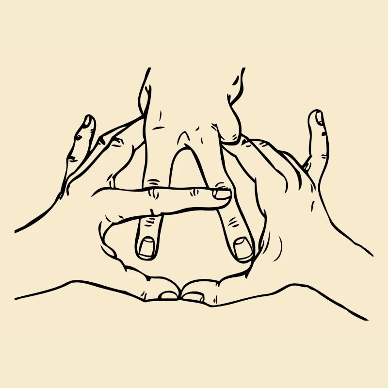 Motif de signe de la main en noir. Refroidir.