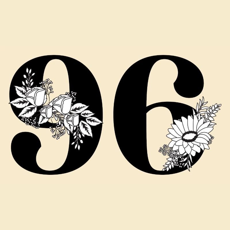 Nummer 96 Schwarze Blumen - 96. Blumengeburtstag