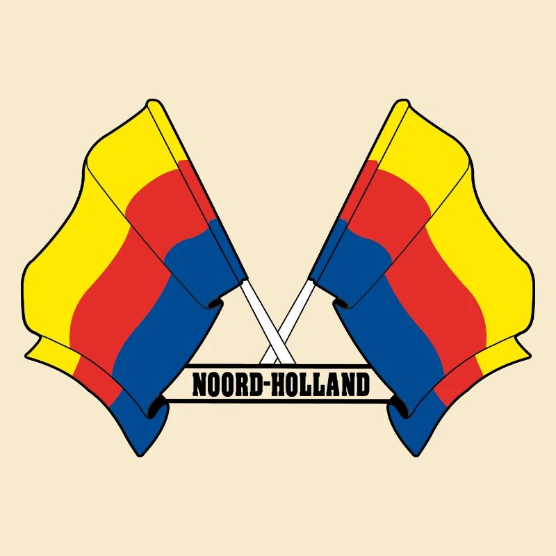 Two flags text NORTH HOLLAND