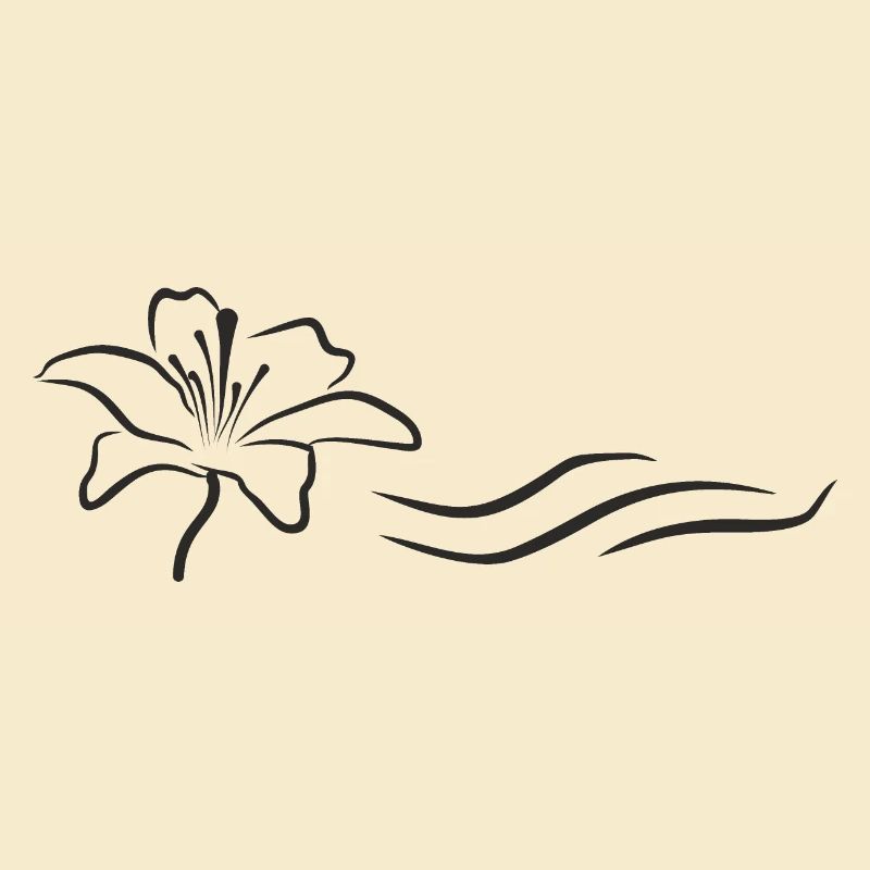 Bloomyvitae - Blüte mit Welle -schwarz