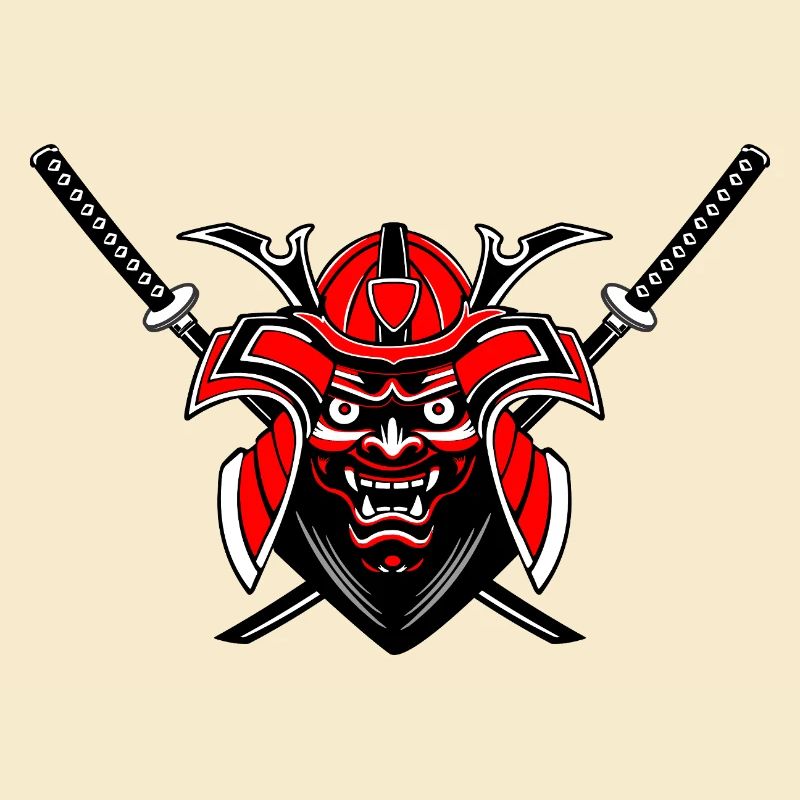 Menpō & Épées – Rouge Noir Design