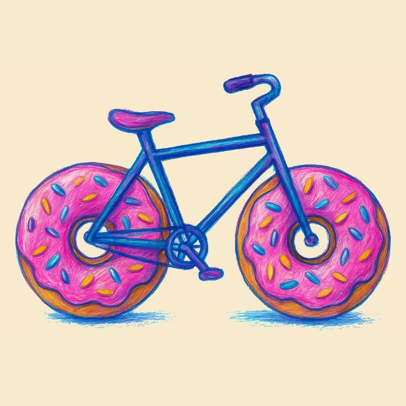 Conception de vélo beignet coloré